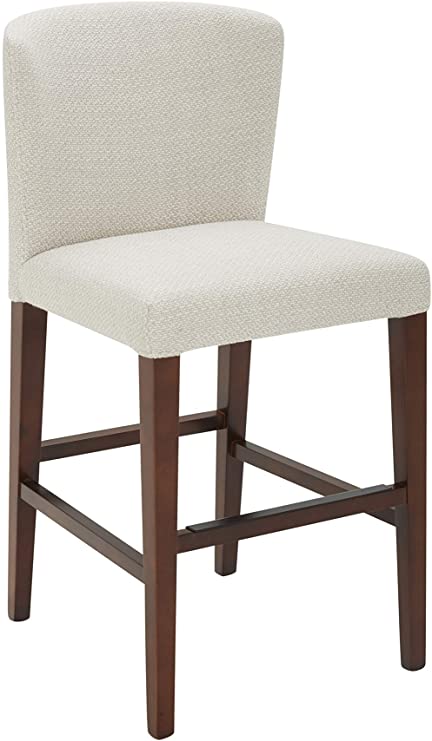 Amazon Brand – Rivet Eli Modern Curved-Back Counter-Height Barstool, 38.2"H, Stucco