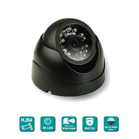 iSmart Black 800TVL 960H Color Dome surveillance camera w/ 24pcs IR Leds Night Vision Up to 60ft,3.6mm lens,C3010DP8