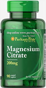 Puritan's Pride Magnesium Citrate 200mg-90 Caplets