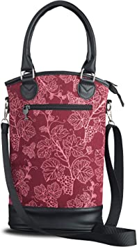 Chris's Stuff Wine Carrier Bag | 2 Bottles Padded Tote with Adjustable Shoulder Straps & Handle | Leak Proof Wine Purse | Wine Tasting, Party, Dinner, Great Christmas Day Gift for Wine Lover - Red