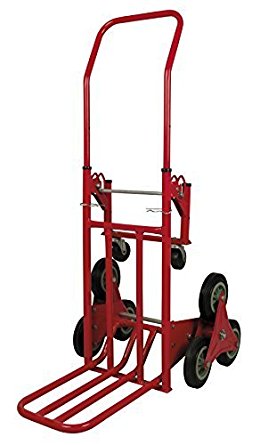 Multi Function 2-in-1 Six Wheeled Folding Hand Flatbed Moving Trolley & Cart Sack Truck - Carry Up to 150kg on Stairs and Uneven Ground