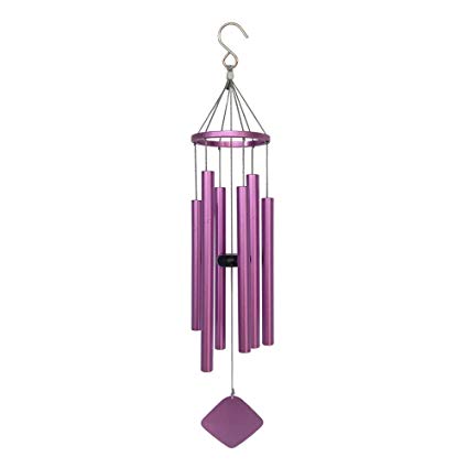 BLESSEDLAND Premium Wind Chimes-6 Hollow Aluminum Tubes, 28" Amazing Grace Wind Chime for Garden,Yard,Patio and Home Decoration (Purple)