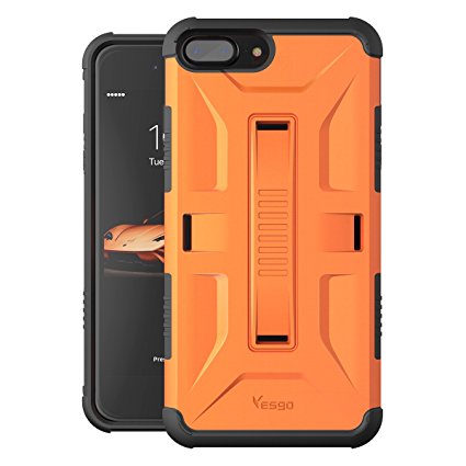 iPhone 7 Plus Case, Yesgo Military Heavy Duty Hybrid Rugged Protective Case for Apple iPhone 7 Plus Non-slip Grip, Orange