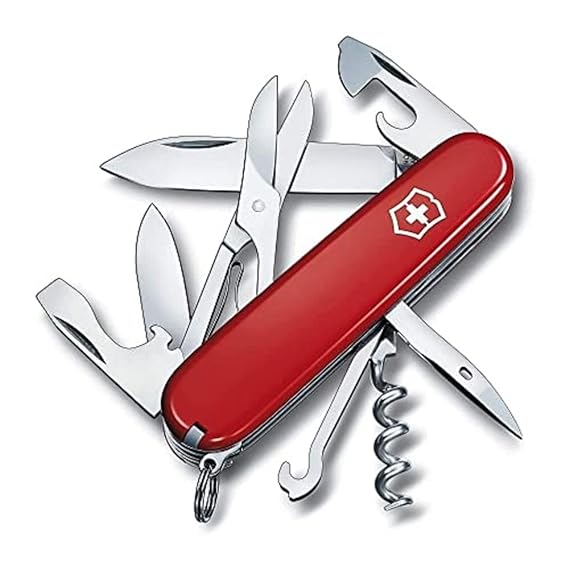 Victorinox Swiss Army Knife - Climber - 14 Functions, Multitool - Red, 91 mm