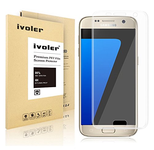 Galaxy S7 Screen Protector Full Coverage iVoler 3D Full Curved Edge No Bubble Ultra Clear Anti-Scratch Premium PET Film Screen Protector for Samsung Galaxy S7 LIFETIME WARRANTY