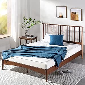 ZINUS Linda Mid Century Wood Platform Bed Frame / Solid Wood Foundation / Wood Slat Support / No Box Spring Needed / Easy Assembly, Full