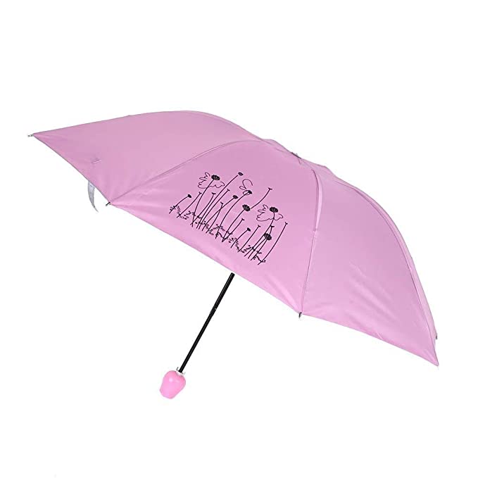 Ardith Rose umbrella Lightweight Waterproof UV Protection Mini Folding Creative Rose Flower Case Canvas Plastic Umbrella with Waterproof and Compact Bottle for Monsoon and Summer