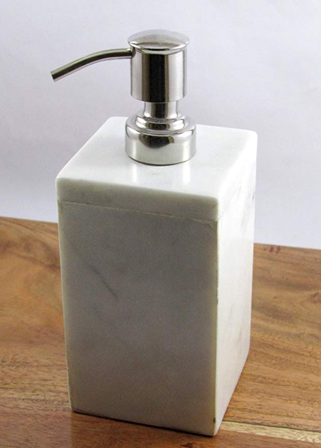 A ONE DESIGN White Marble Soap Dispenser for Bathroom Designer Home Decor Bath Accessories. Marble Liquid Dispenser handwash soap/Shampoo/Lotion Dispenser for Bathroom & Kitchen Best in Quality