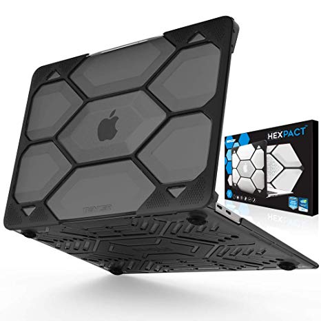 IBENZER Hexpact MacBook Air 13 Inch Case 2020 2019 2018 Release New Version A1932, Heavy Duty Protective Case for Apple Mac Air 13 Retina with Touch ID, Black, HAT13CYBK