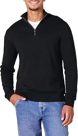 Amazon Essentials Men's 100% Cotton Quarter-Zip Sweater