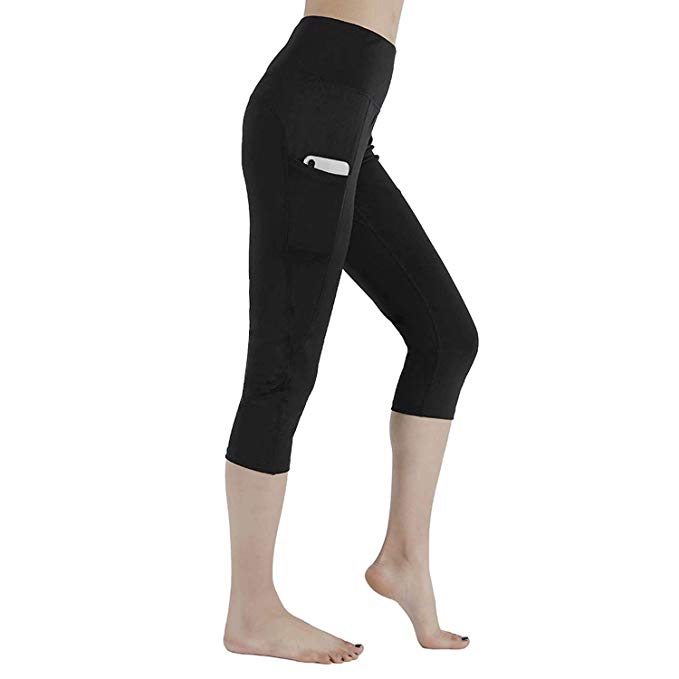 HIG Yoga Pants High Waist Leggings Tummy Control Workout Pants for Women with Outside Pockets