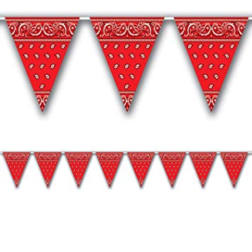 Bandana Pennant Banner Party Accessory (Value 3-Pack)