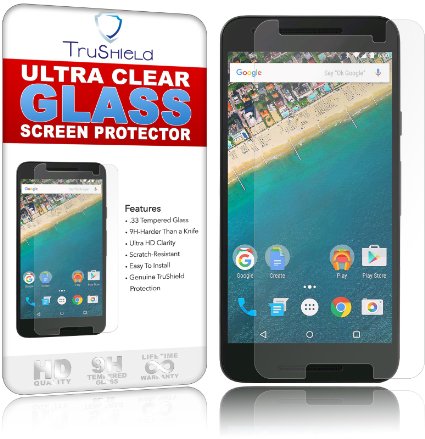 LG Google Nexus 5X Screen Protector - Tempered Glass - Package Includes Microfiber Cleaning Cloth Tempered Glass Screen Protector - by TruShield