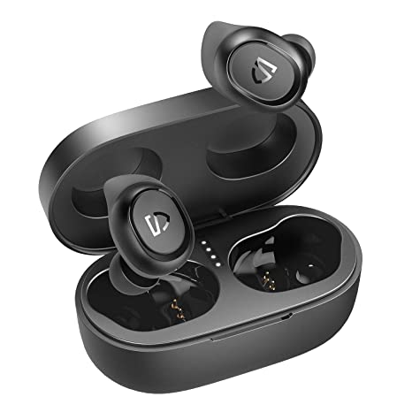 SoundPEATS TrueFree2 Wireless Earbuds Bluetooth 5.0 Headphones in-Ear Stereo TWS Sports Earbuds, IPX7 Waterproof, Customized Ear Fins, USB-C Charge, Monaural/Binaural Calls, 20 Hours Playtime