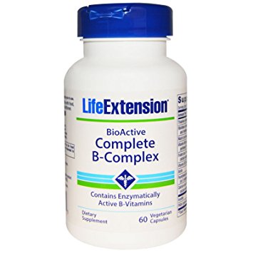 Life Extension Complete B-Complex Vegetarian Capsules, 60 Count (Pack of 2)