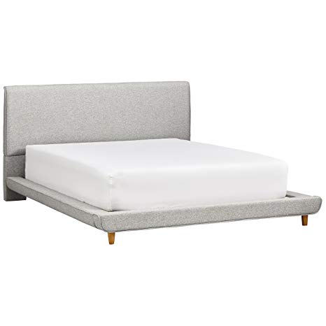 Rivet York Modern Extended Platform Queen Bed, 90.2"L, Grey