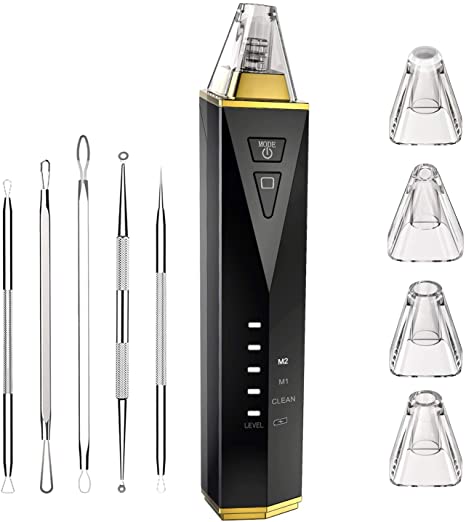 BESTOPE Blackhead Remover Pore Vacuum with 5 Levels Strong Suction 3 Cleaning Mode 4 Changeable Probes Electric Comedone Extractor Kit for Women and Men