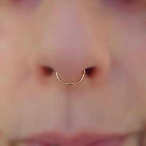 Fake Septum Ring - Fake Piercing - Septum Jewelry -Sterling silver/Gold filled -20G to 14G -8mm-10mm