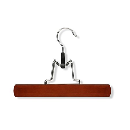 Honey-Can-Do HNG-01222 Wooden Pant Hanger with Clamp, 4-Pack, Cherry