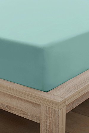 100% Cotton 16"/40CM Extra Deep  Fitted Sheet By Sasa Craze Bedding (King, Summer Teal)