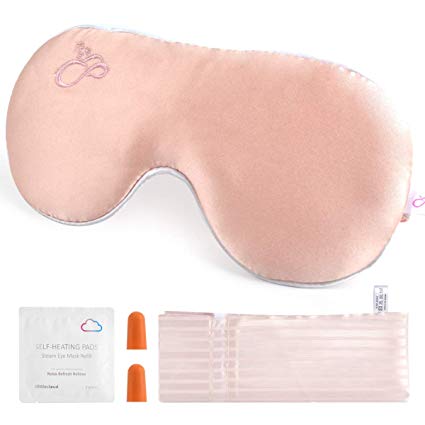 alittlecloud Silk Sleep Mask,Ergonomic & Blindfold Eye Mask for Travel/Naps/Yoga,Super Soft/Smooth/Lightweight with Adjustable Strap for Women/Men,Pink