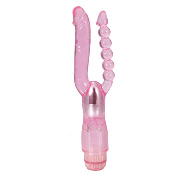 APHRODISIA Sex Toy Waterproof Automatic Electric with Double Penetrating Vaginal Vibrator Shaft and Anal Beads Stimulator Realistic Penis Anal Bead Plug Butt by Use this Vibration Massager AV Stick Dual Stimulator for Women Lover Couple Pink(83050)