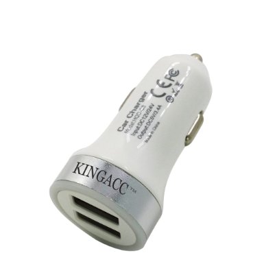 Car Charger,KingAcc(TM) [FCC CE Certified] 1-Pack 17W 3.4A Dual Port Rapid USB Car Charger Cigarette Charger Travel Charger USB Charger Car Adapter Designed for Iphone 6 6 Plus 5s 5c 5 4S;Ipad Air, Mini Ipods,and Galaxy Edge S5 S4; Note 4 3 2 the New HTC One (M8) and Other Apple and Android Phone and Tablet Devices-1 Year Warranty