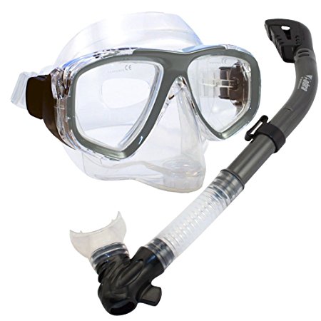 PROMATE Snorkeling Scuba Dive DRY Snorkel PURGE Mask Gear Set