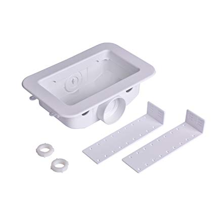 Oatey 38120 Centro II Plain Valve Washing Machine Outlet Box, White