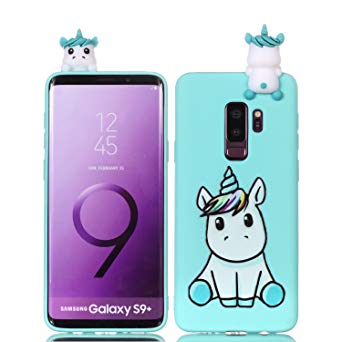 DAMONDY S9 Plus Case,3D Cartoon Animals Cute Pattern Soft Gel Silicone Slim Design Rubber Thin Protective Cover Phone Case for Samsung Galaxy S9 Plus (2018)-Cute Unicorn