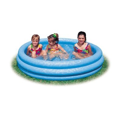 Kiddie Pool - Intex - Inflatable Crystal Blue Swimming Pool For Children 45in X 10in