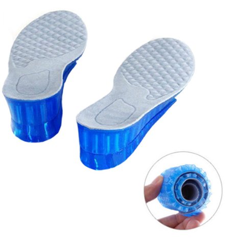 Kalevel Adjustable Breathable 5cm Approx 2 Inches 2-layer Height Adjustable Height Pure Silicone Invisible Increased Insoles Shoe Lifts Shoe Pads Elevator Insoles for Men (Size 6 -10) (Blue)
