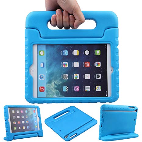LEFON Kids iPad Mini Case ShockProof Convertible Handle Light Weight Super Protective Stand Cover Case For Apple iPad Mini 3rd Gen/Mini 2 / Mini 1 (Blue)