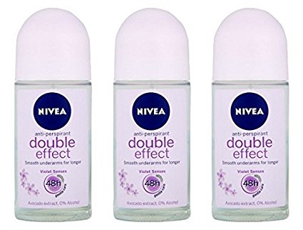 Nivea for Women Deodorant Roll On 1.69 oz - 3 Pack (Double Effect)