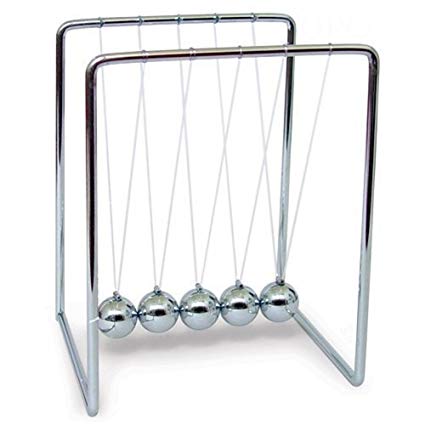 Home-X Medium Newton's Cradle. 5.5 Inches Tall