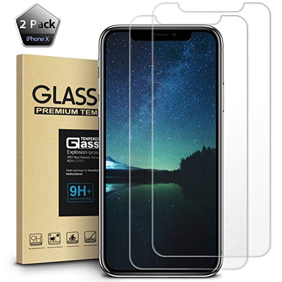 iPhone Xs Screen Protector,iPhone X Screen Protector,Tempered Glass Film for Apple iPhone Xs/x 5.8-inch, 2-Pack