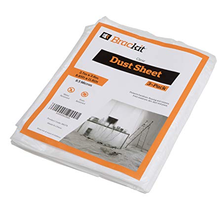 Dust Sheets Pack of 3 in Plastic Bag 2.7m x 3.6m 8.5micron