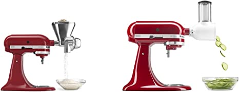 KitchenAid KGM All Metal Grain Mill Attachment & Fresh Prep Slicer/Shredder Attachment, White