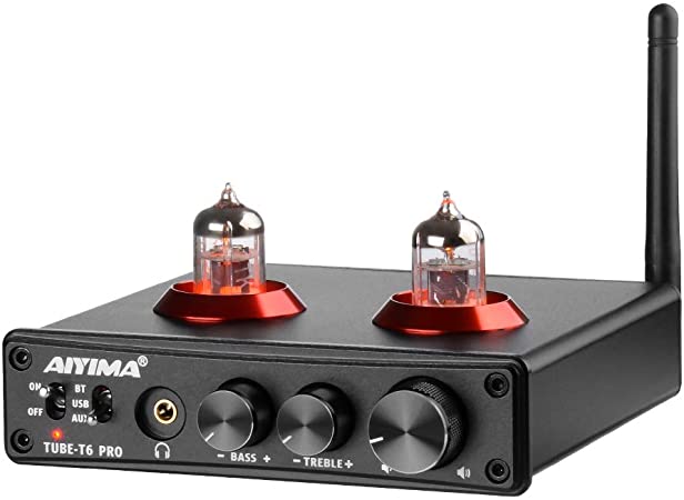 AIYIMA Tube T6 PRO Bluetooth 5.0 Tube Preamplifier Hi-Fi Headphone Amp Vacuum Tube Preamp for Home Audio Amplifier Wireless Receiver Audio Decoder Preamp PC-USB DAC APTX