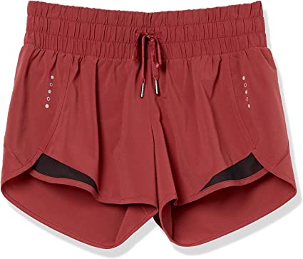 Amazon Essentials Women's Standard-Fit Ruched Waistband Woven Running Short (Previously Core 10)