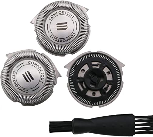 3PCS SH50/52 Replacement Heads with Brush for Philips Norelco Electric Shaver Series 1000, 2000, 3000 and S738