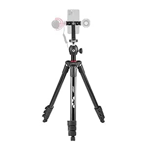 JOBY Compact Light Kit, Smartphone/Camera Tripod with Ball Head, Universal Smartphone Holder, Carrying Bag, for CSC, DSLR, Mirrorless Camera, Smartphone, Colour: Black, 1.5 Kg Capacity