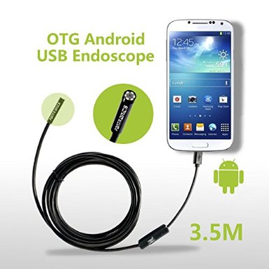 Fantronics 7mm Android Endoscope OTG Micro USB Endoscope Waterproof Borescopes Inspection Camera with 6 LED and 3.5M Cable