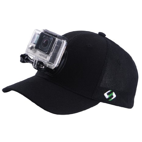 [Summer Edition]Smatree High Breathable Mesh Baseball Hat for GoPro- SmaHat H2 with Quick Release Buckle Mount for Go Pro Hero 4, Session, 3 , 3, 2, 1- Rplacement for Gopro Headstrap Mount(M, 57-59cm)