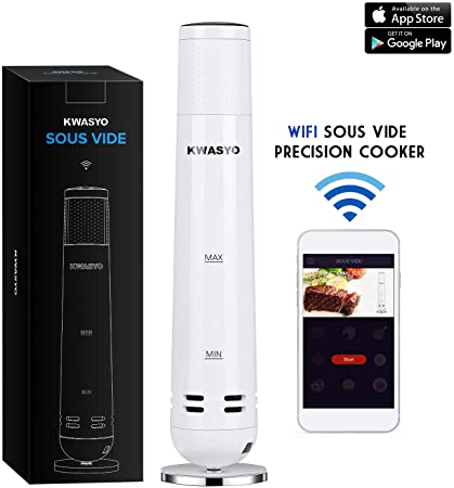 Sous Vide Cooker, WiFi and APP with E-Recipe, Immersion Circulator Sous Vide Machine with Accurate Temperature( /-32.18℉) | Timer(0~99H59Mins) | Touchscreen LED Display