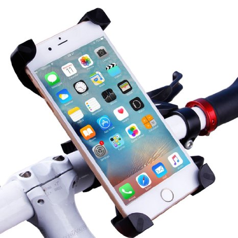 Bike Mount, LP Universal Bicycle Holder for iPhone 6 6S 6 Plus 5S 5C 4S,Samsung Galaxy S7 S6 S5 S4 Note 3 4 5,Nexus 5 6p,HTC,LG,Nokia,Other Smartphones,GPS Holds Devices ，Up To 3.7in Wide