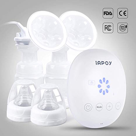 Electric Double Breast Pump - Breastfeeding Pump with Automatic Mode & Breast Massage HD LED Display Touch Screen - Double Breast Pump, BPA Free, 110V-230V