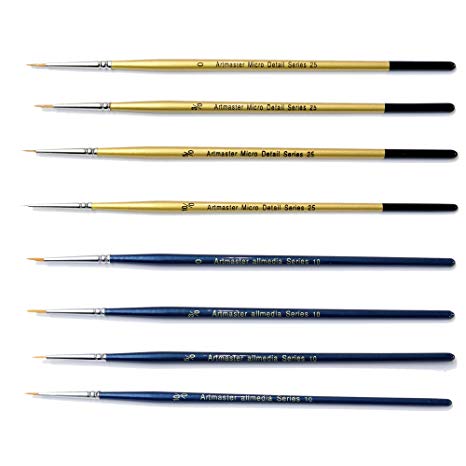 The Art Shop Skipton Fine Detail Paint Brush Set - Pack of 8
