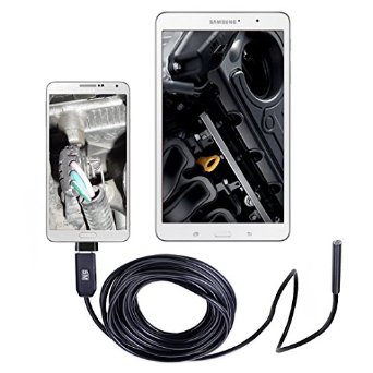 Inspection Camera, RISEPRO® Waterproof USB Borescope 5.5mm Snake Scope Endoscope 6 LED with 5m Tube For Car Check Machine Home Use OE5505-01