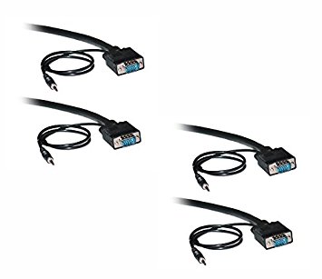 C&E 2 Pack, 25 Feet, Shielded SVGA Cable with 3.5mm Audio, HD15 Male to Male, Black, CNE502847